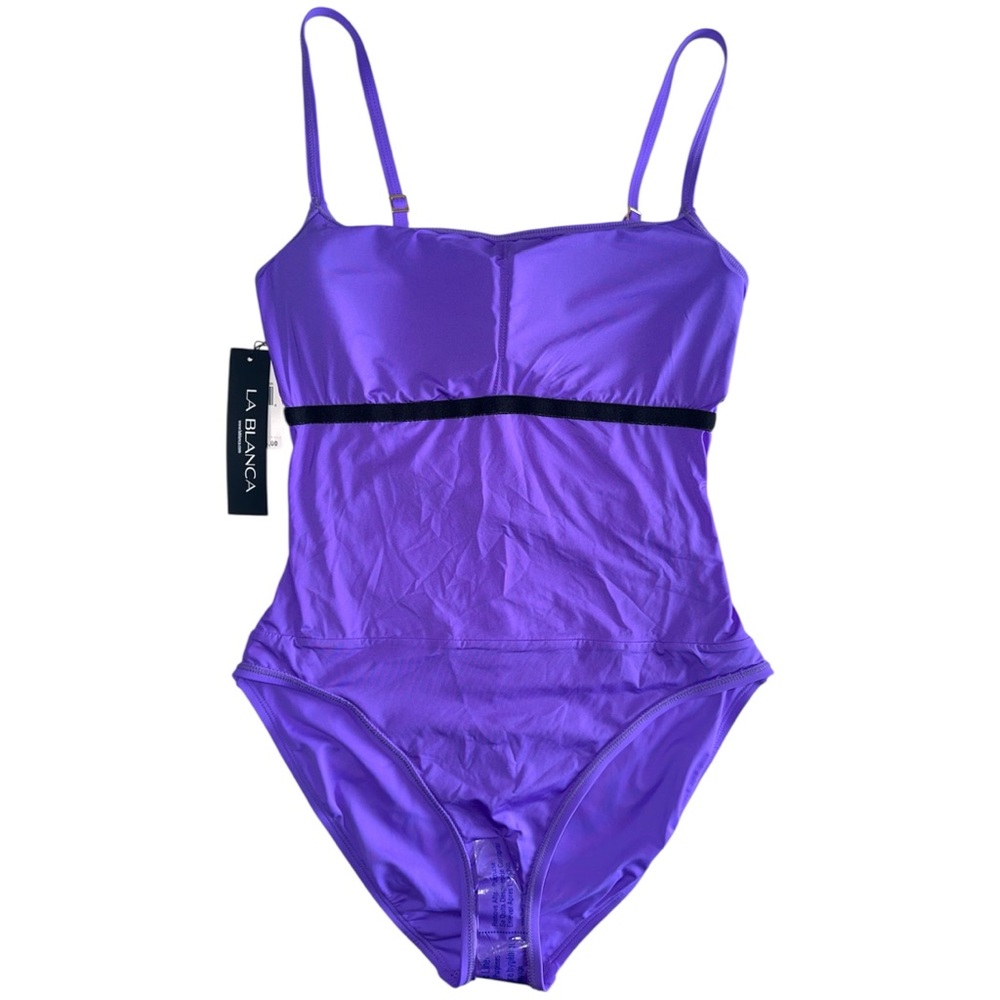 NWT La Blanca Island Goddess Lingerie One Piece Swimsuit in Ultraviolet Purple - Picture 6 of 11